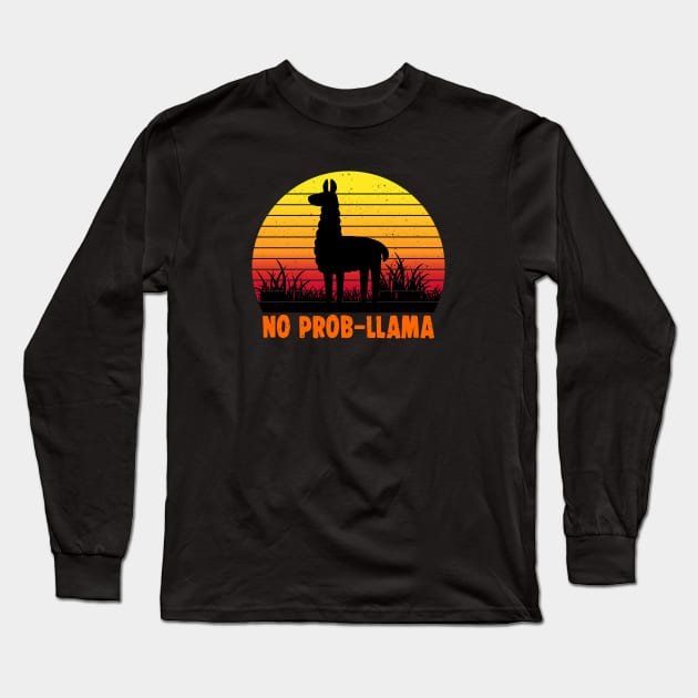 No Prob Llama Long Sleeve T-Shirt by vheeta91